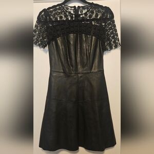 Zara Black Mini Dress with Lace Overlay